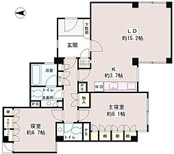ライトウェル高輪 2LDKの間取図画像