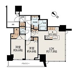 MIDTOWERGRAND 1LDKの間取図画像