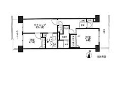 メトロハイツ東陽西棟 2DKの間取図画像