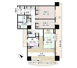 日本橋浜町パークホームズ 3LDKの間取図画像