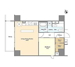 ASPRIME八丁堀 1LDKの間取図画像