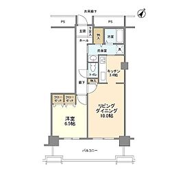 トルナーレ日本橋浜町トルナーレタワー 1LDKの間取図画像