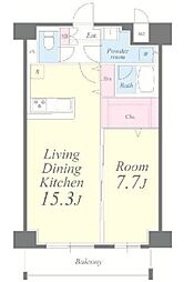 クレシェンテ月島 1LDKの間取図画像