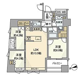 ブランズ明石町 3LDKの間取図画像