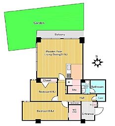 三田グレース 2LDKの間取図画像