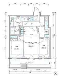 パークタワー勝どきサウス 2LDKの間取図画像