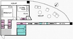 東京ツインパークスレフトウィング 2LDKの間取図画像