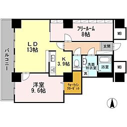 品川シーサイドビュータワー1 1SLDKの間取図画像