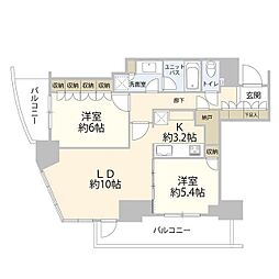 パークコート乃木坂ザタワー 2LDKの間取図画像