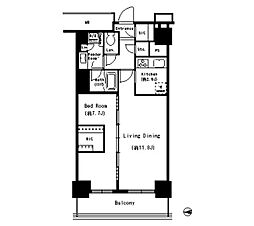 キャナルスクウェア豊洲 1LDKの間取図画像