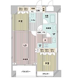 ドゥーエ日本橋 2LDKの間取図画像