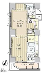 パークアクシス赤坂見附 1LDKの間取図画像