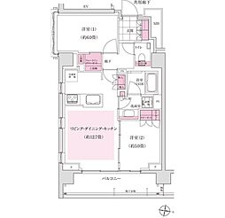 ディームス東陽町 2LDKの間取図画像