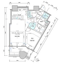 パークタワー勝どきサウス 1LDKの間取図画像
