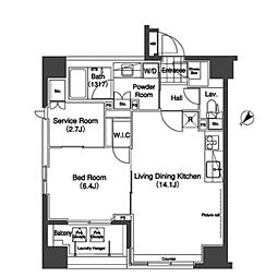 コンフォリア日本橋人形町 1SLDKの間取図画像