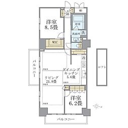 Brilliaist東雲キャナルコート 2LDKの間取図画像
