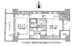 アクティ汐留 1LDKの間取図画像