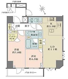 ザ・パークハウス北青山 2LDKの間取図画像