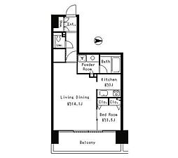 ParkCube東品川 1LDKの間取図画像