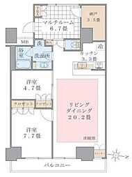 Brilliaist東雲キャナルコート 2LDKの間取図画像