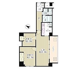 リバー&タワー 2LDKの間取図画像