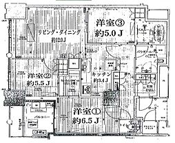 ワールドシティタワーズキャピタルタワーC2棟 3LDKの間取図画像