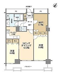 トルナーレ日本橋浜町トルナーレタワー 2SLDKの間取図画像