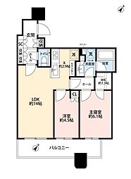 パークタワー勝どきサウス 2LDKの間取図画像