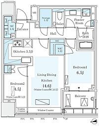 パークコート ザ・三番町ハウス 2LDKの間取図画像