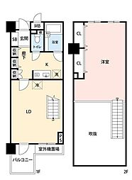 レジディア六本木檜町公園 1LDKの間取図画像