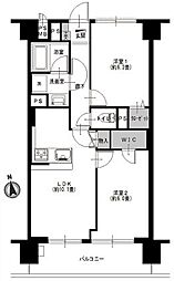 芝パークサイドハイツ 2LDKの間取図画像