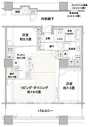 ブリリア有明スカイタワー 2LDKの間取図画像