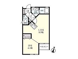 プレミアムアイランド若楠B 1LDKの間取図画像