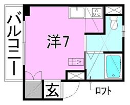 E'sFLATS ワンルームの間取図画像