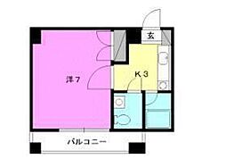 キャッスルEYA 1Kの間取図画像