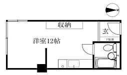 ミタライマンション ワンルームの間取図画像