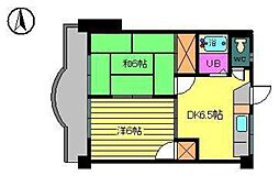 メゾンティアール 2DKの間取図画像