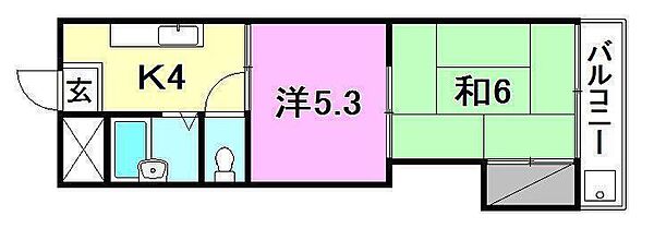 第7みのりハイツ愛光 408 号室｜愛媛県松山市愛光町(賃貸マンション2K・4階・29.97㎡)の写真 その2