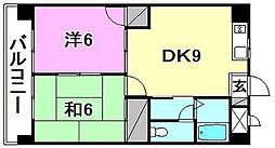 ヨシキビル 2DKの間取図画像