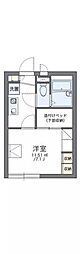 レオパレスラプランタン2 1Kの間取図画像