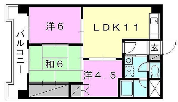 スカイピア保免 502 号室｜愛媛県松山市保免中3丁目(賃貸マンション3LDK・5階・57.60㎡)の写真 その2