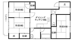 トーヨビル 301 号室 3階3DKの間取り