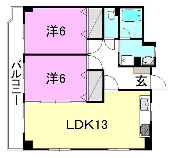 M-court湊町 303 号室｜愛媛県松山市湊町7丁目(賃貸マンション2LDK・3階・62.10㎡)の写真 その2