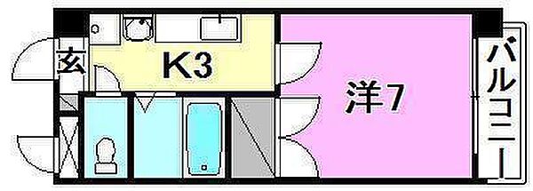 ジョイフル第3祝谷 102 号室｜愛媛県松山市祝谷5丁目(賃貸マンション1K・1階・22.68㎡)の写真 その2