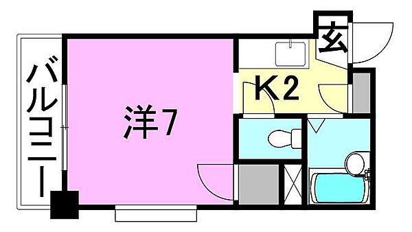 グランドハイム本町 405 号室｜愛媛県松山市本町7丁目(賃貸マンション1K・4階・19.84㎡)の写真 その2