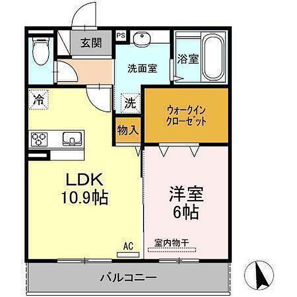 パルハイブリッジ3 202 号室｜愛媛県松山市中村3丁目(賃貸アパート1LDK・2階・46.75㎡)の写真 その2