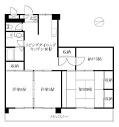 コーポ久枝 3SLDKの間取図画像