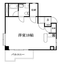ツナダビル ワンルームの間取図画像