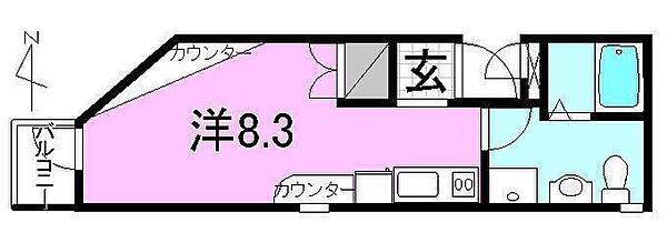 フィガロハウス 202 号室｜愛媛県松山市味酒町3丁目(賃貸マンション1R・2階・22.38㎡)の写真 その2