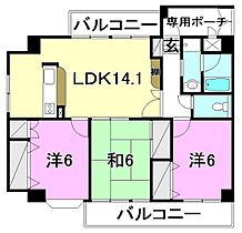 スカイフォレスト 201 号室 ｜ 愛媛県伊予市灘町（賃貸マンション3LDK・2階・70.38㎡） その2